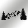 Wallity Pine Escultura de pared de metal negro